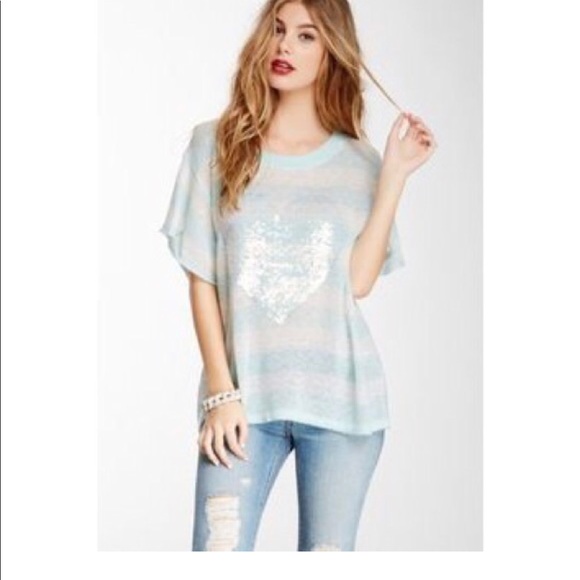 Wildfox knit t with sequined blue 💙 - Picture 3 of 8